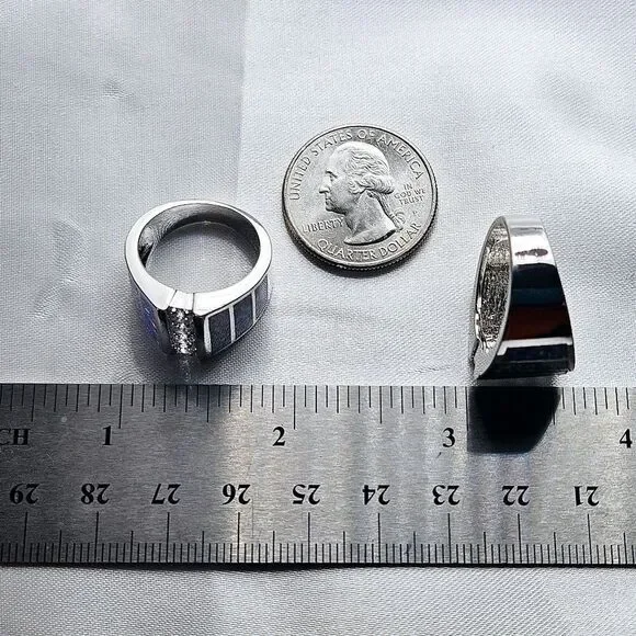 Moissanite & White Lavender Opal Cocktail Ring on 925 Sterling Silver - Picture 7 of 8